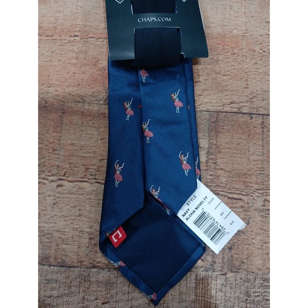 Chaps‎  Men's  Tie 100% Silk Navy Aloha NWT